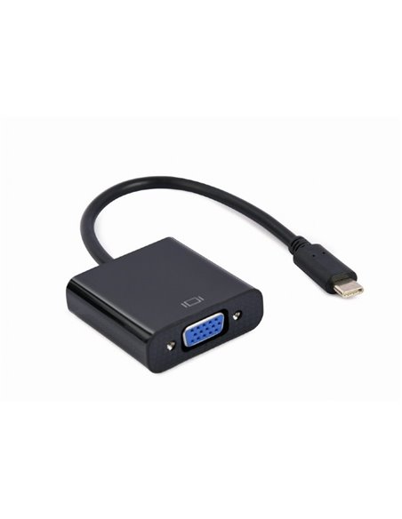 Видеокабель Cablexpert A-CM-VGAF-01, USB 3.1 Type-C (M) - VGA 15-pin (F), 0.15 м, Чёрный