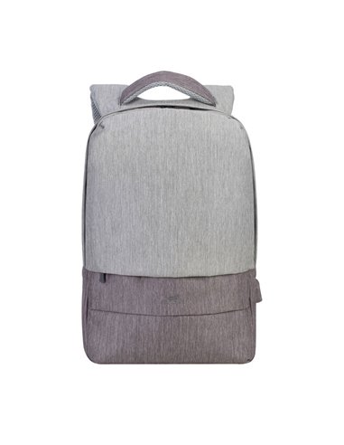 Rucsac pentru Laptop RivaCase Prater, 15.6", Poliester, Gri/Moca