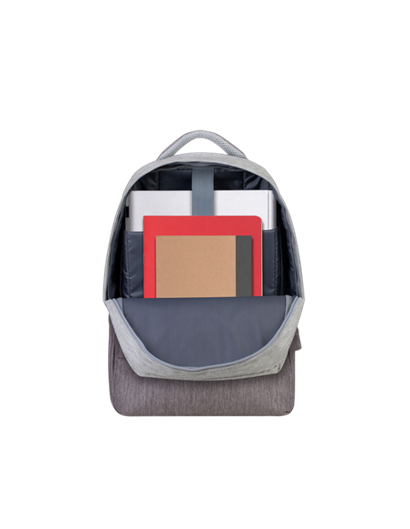 Rucsac pentru Laptop RivaCase Prater, 15.6", Poliester, Gri/Moca