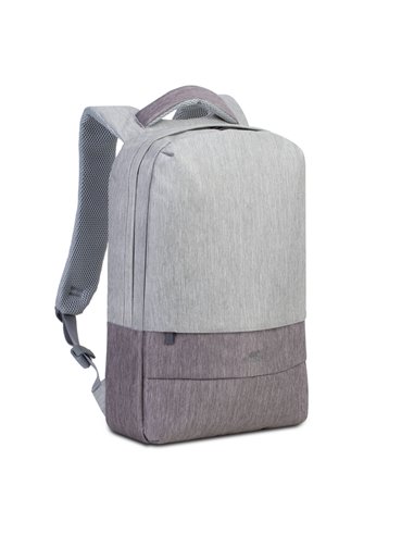 Rucsac pentru Laptop RivaCase Prater, 15.6", Poliester, Gri/Moca