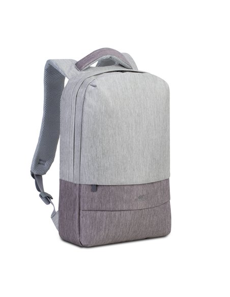 Rucsac pentru Laptop RivaCase Prater, 15.6", Poliester, Gri/Moca