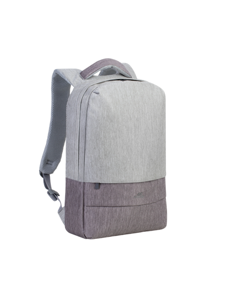 Rucsac pentru Laptop RivaCase Prater, 15.6", Poliester, Gri/Moca