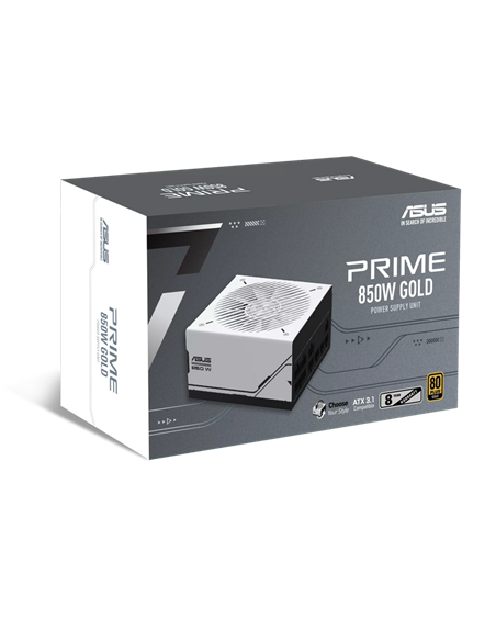 Блок питания для компьютеров ASUS PRIME-AP-850G-WHITE-GOLD, 850Вт, ATX, Полностью модульный