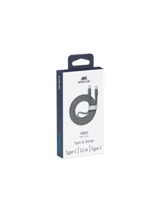 Кабель для передачи данных Rivacase PS6105, USB Type-C/USB Type-C, 1,2м, Серый 2