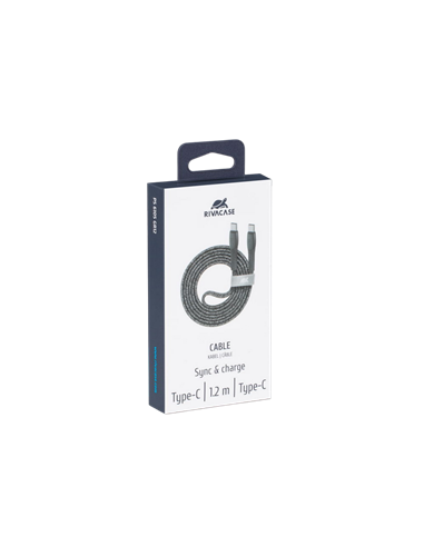 Кабель для передачи данных Rivacase PS6105, USB Type-C/USB Type-C, 1,2м, Серый