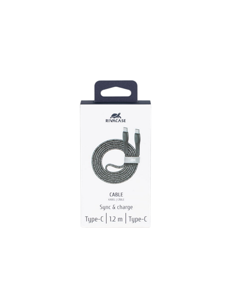 Кабель для передачи данных Rivacase PS6105, USB Type-C/USB Type-C, 1,2м, Серый