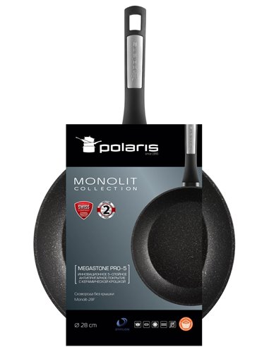 Сковорода Polaris Monolit-28F, 28см, Чёрный