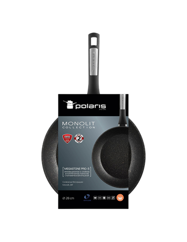 Сковорода Polaris Monolit-28F, 28см, Чёрный