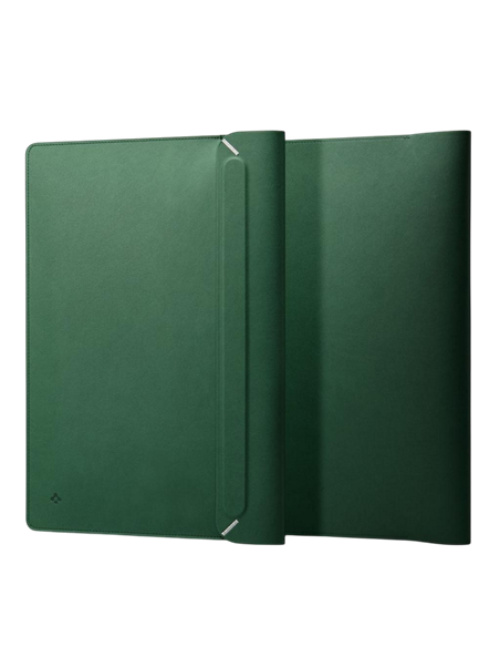 Футляр для ноутбука Spigen Valentinus 13-14", Искусственная кожа, Jeju Green
