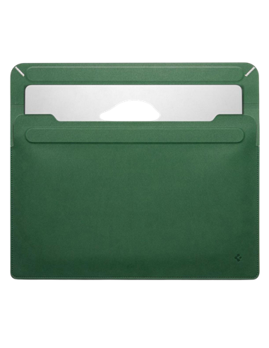 Husă pentru laptop Spigen Valentinus 13-14", Piele artificială, Jeju Green