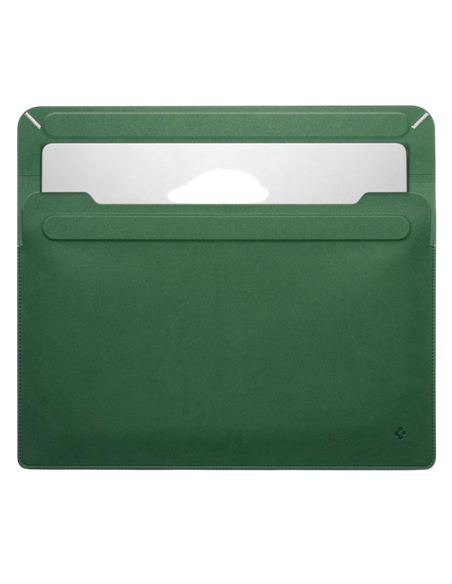 Футляр для ноутбука Spigen Valentinus 13-14", Искусственная кожа, Jeju Green