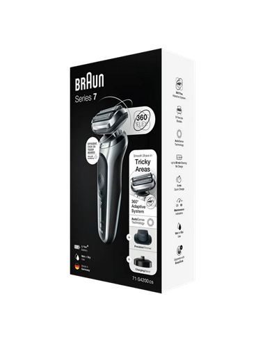 Электробритва мужская Braun 71-S4200cs, Серебристый | Черный