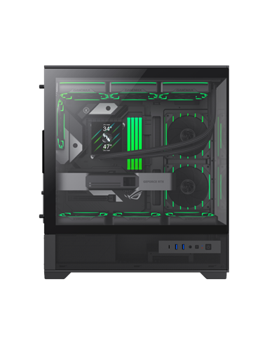 Компьютерный корпус Gamemax VISTA 2 AB, Midi-Tower, Без блока питания, Чёрный