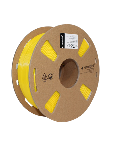 Filament pentru imprimantă 3D Gembird 3DP-PETG1.75-01-Y, PETG, Galben, 1.75 mm, 1kg