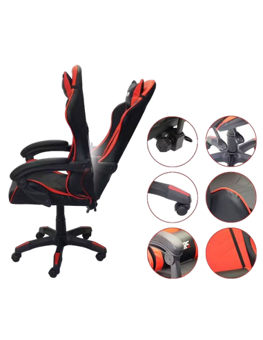 Scaun Gaming Havit GC919, PVC Piele, Negru | Roșu