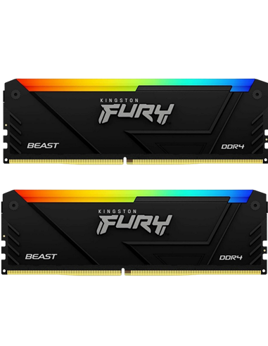 Оперативная память Kingston FURY Beast RGB, DDR4 SDRAM, 3200 МГц, 16Гб, KF432C16BB2AK2/16