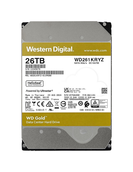 Жесткий диск Western Digital WD Gold, 3.5", 26 ТБ <WD261KRYZ>