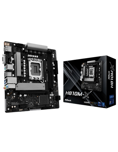 Placă de bază ASRock H810M-X, LGA1851, Intel H810, Micro-ATX