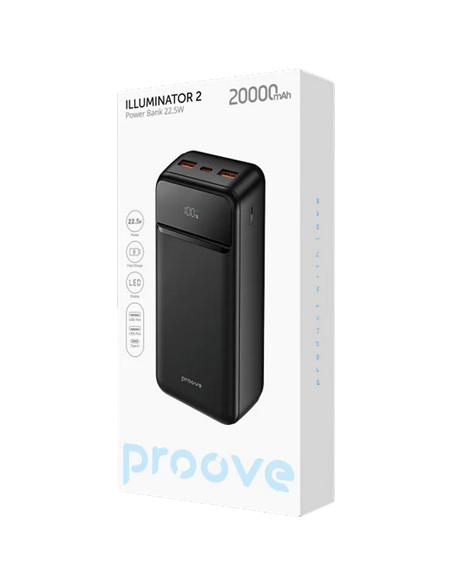 Acumulator extern Proove Illuminator 2, 20000mAh, Negru