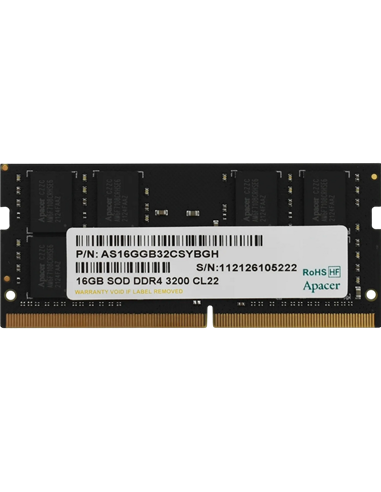 Оперативная память Apacer AS16GGB32CSYBGH, DDR4 SDRAM, 3200 МГц, 16Гб