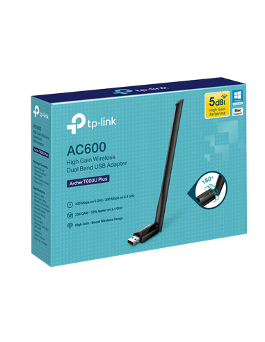 Adapter USB  TP-LINK Archer T600U Plus, Negru