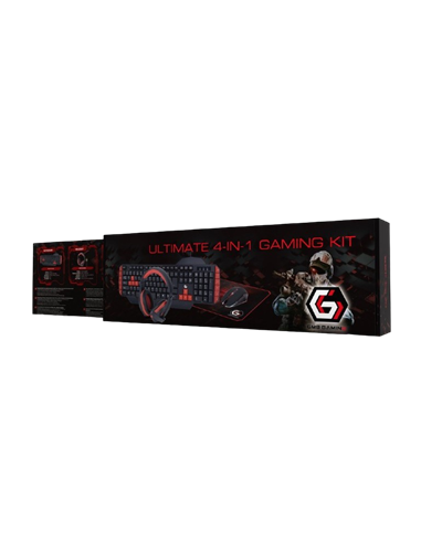Клавиатура, мышь, коврик для мыши и гарнитура Gembird GGS-UMG4-02, Проводное, Черный/Красный