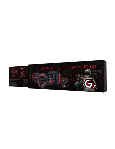 Клавиатура, мышь, коврик для мыши и гарнитура Gembird GGS-UMG4-02, Проводное, Черный/Красный