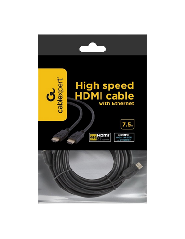 Видеокабель Cablexpert CC-HDMI4-7.5M, HDMI (M) - HDMI (M), 7,5м, Чёрный