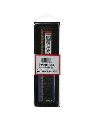 Оперативная память Kingston ValueRAM, DDR3 SDRAM, 1600 МГц, 8 ГБ, KVR16LN11/8WP