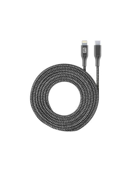 Кабель для передачи данных Cellularline Long Cable, Lightning/USB Type-C, 2,5м, Чёрный