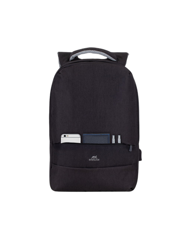 Rucsac pentru Laptop RivaCase Prater, 15.6", Poliester, Negru