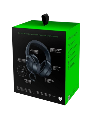 Игровая Гарнитура Razer Kraken X Lite, Проводной аналоговый, Чёрный