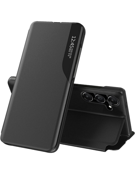 Husă tip carte Xcover Soft Book View Series pentru Samsung Galaxy A55, Negru