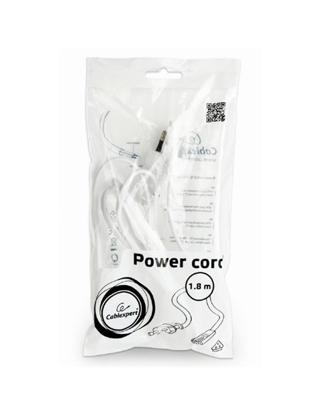 Шнур питания Cablexpert PC-184-VDE, 1,8м, Чёрный