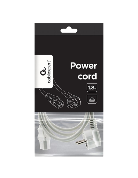 Cablu de alimentare Cablexpert PC-186W-VDE, 1.8 m, Alb