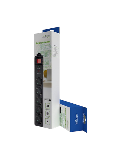 Prelungitor electric Gembird SPG5-C-5, 5 Prize, 1.5m, Negru