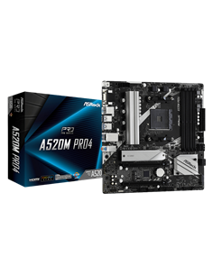 Материнская плата ASRock A520M PRO4, AM4, AMD A520, Micro-ATX