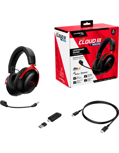 Căști gaming HyperX Cloud III S, Fără fir, Negru | Roșu