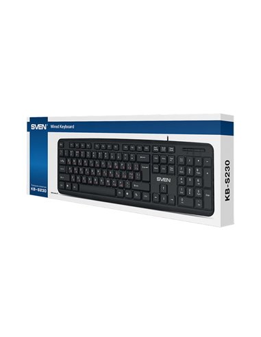 Tastatură SVEN KB-S230, Cu fir, Negru