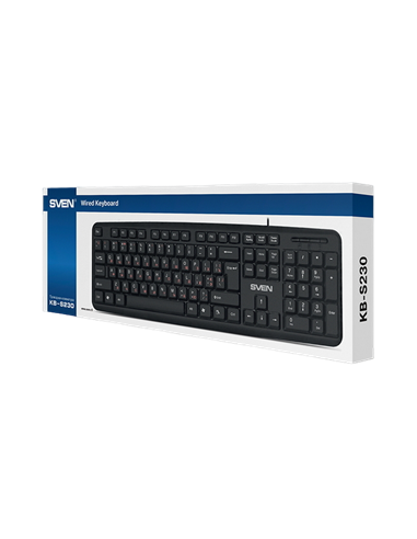 Tastatură SVEN KB-S230, Cu fir, Negru