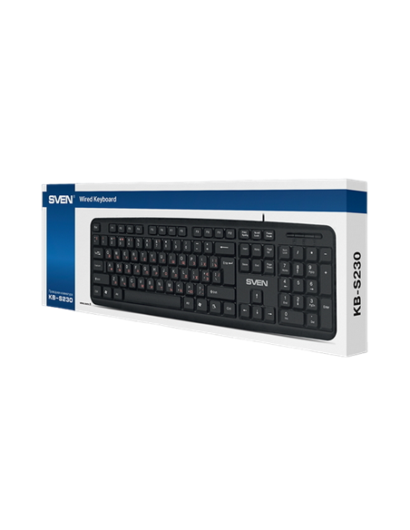 Клавиатура SVEN KB-S230, Проводное, Чёрный