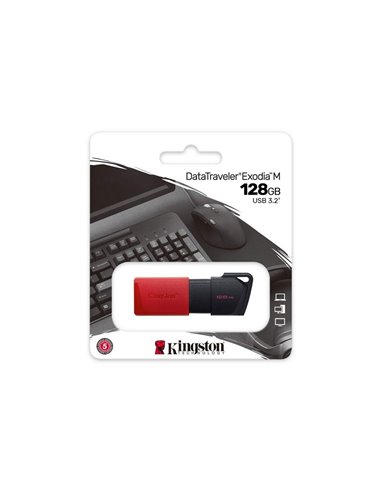 USB Flash накопитель Kingston DataTraveler Exodia M, 128Гб, Черный/Красный