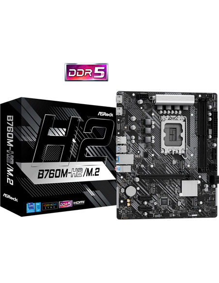 Placă de bază ASRock B760M-H2/M.2, LGA1700, Intel B760, Micro-ATX