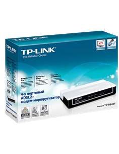 ADSL Модем TP-LINK TD-8840T, ADSL/ADSL2/ADSL2 + до 24 Мбит/с, Чёрный 2