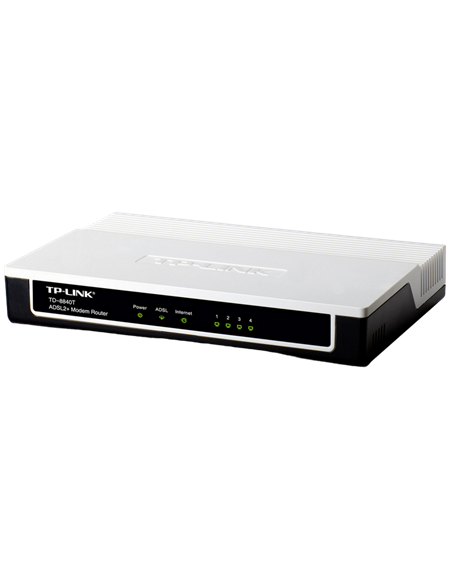 ADSL Модем TP-LINK TD-8840T, ADSL/ADSL2/ADSL2 + до 24 Мбит/с, Чёрный