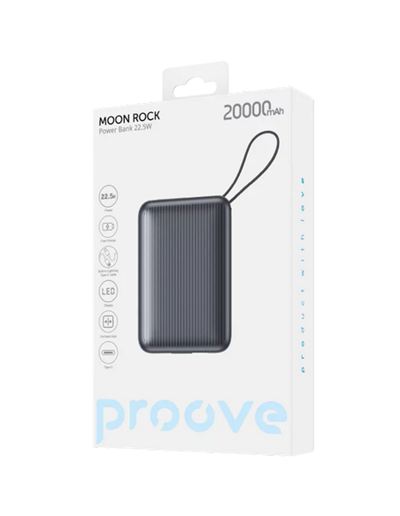 Acumulator extern Proove Moon Rock, 20000mAh, Gri