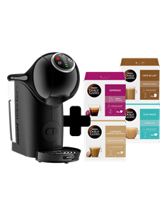 Cafetiera cu capsule Krups Genio S Plus + Capsule Nescafe Dolce Gusto, 1500W, Negru