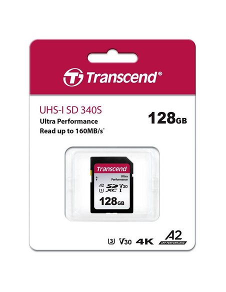 Карта памяти Transcend SDXC 340S, 128Гб (TS128GSDC340S)