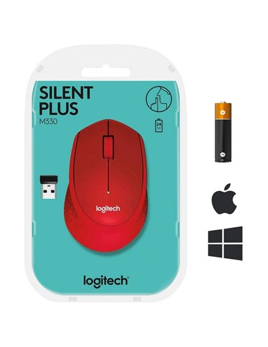 Mouse Wireless Logitech M330 Silent Plus, Roșu