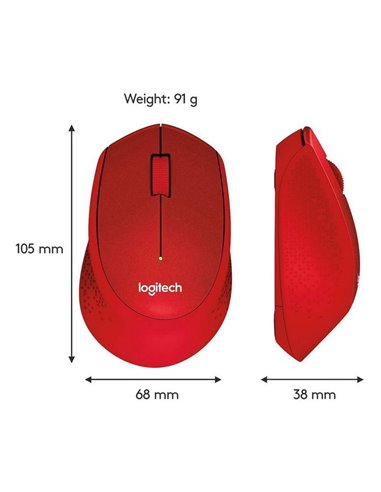 Беcпроводная мышь Logitech M330 Silent Plus, Красный